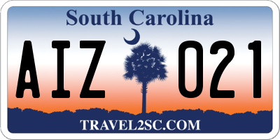 SC license plate AIZ021