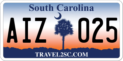SC license plate AIZ025