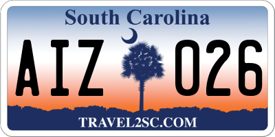 SC license plate AIZ026