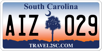 SC license plate AIZ029