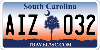 SC license plate AIZ032