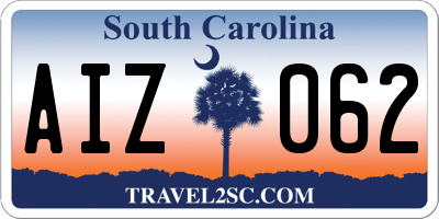 SC license plate AIZ062