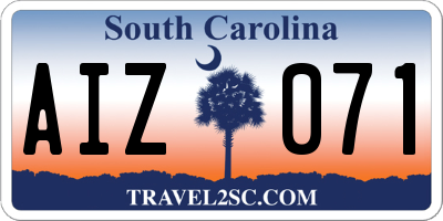 SC license plate AIZ071
