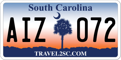 SC license plate AIZ072