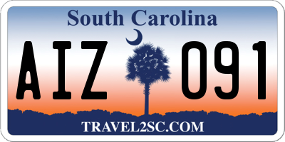 SC license plate AIZ091
