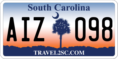 SC license plate AIZ098