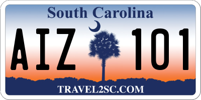 SC license plate AIZ101