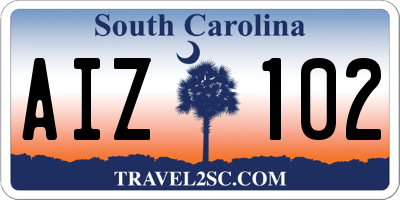 SC license plate AIZ102