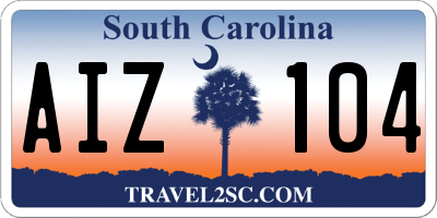SC license plate AIZ104