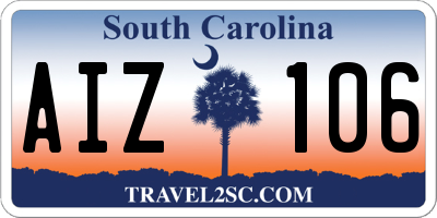 SC license plate AIZ106