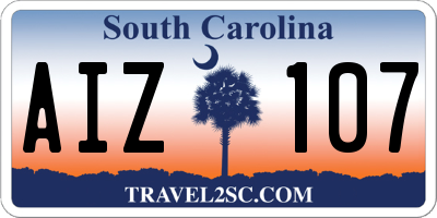SC license plate AIZ107
