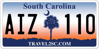 SC license plate AIZ110