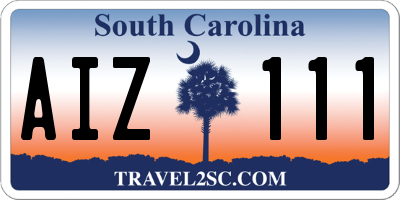 SC license plate AIZ111
