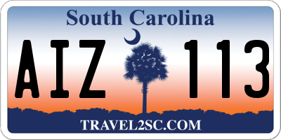 SC license plate AIZ113