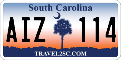 SC license plate AIZ114