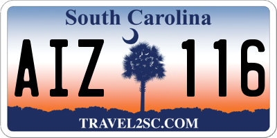 SC license plate AIZ116