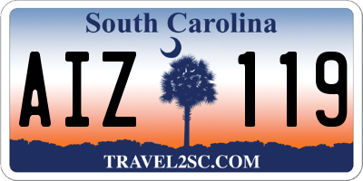 SC license plate AIZ119