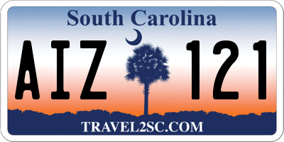 SC license plate AIZ121