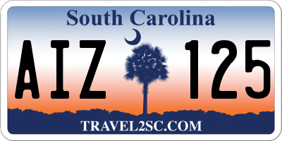 SC license plate AIZ125