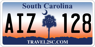 SC license plate AIZ128