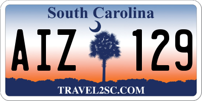 SC license plate AIZ129