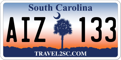SC license plate AIZ133