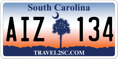 SC license plate AIZ134