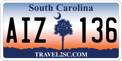 SC license plate AIZ136