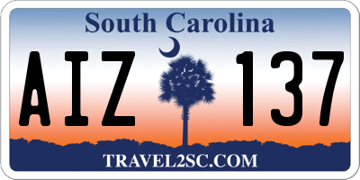 SC license plate AIZ137