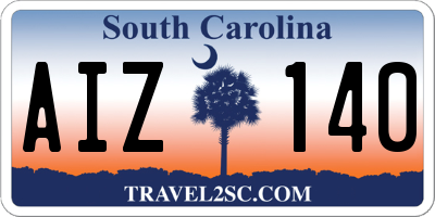 SC license plate AIZ140