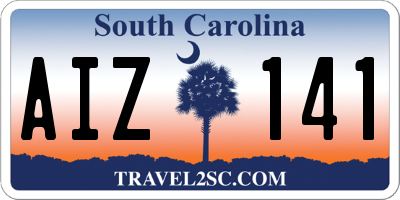 SC license plate AIZ141