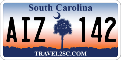SC license plate AIZ142