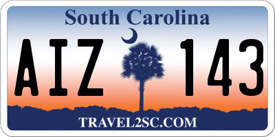SC license plate AIZ143