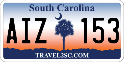 SC license plate AIZ153