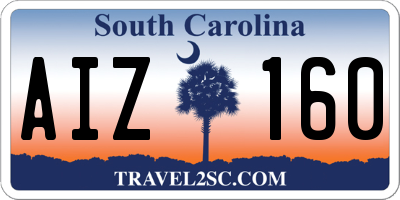 SC license plate AIZ160