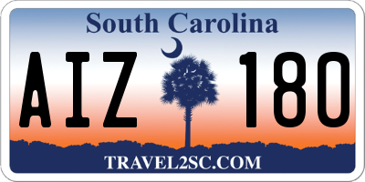 SC license plate AIZ180