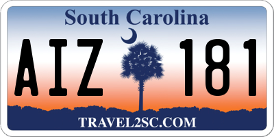 SC license plate AIZ181