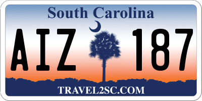 SC license plate AIZ187