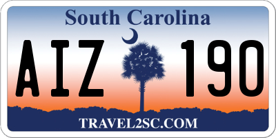 SC license plate AIZ190