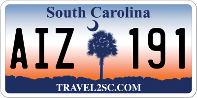 SC license plate AIZ191