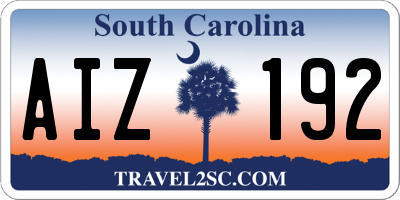 SC license plate AIZ192