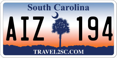 SC license plate AIZ194