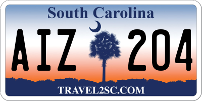 SC license plate AIZ204
