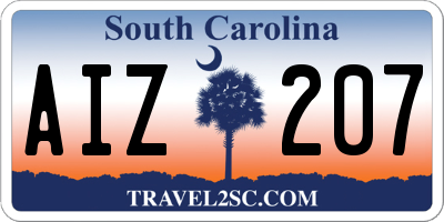SC license plate AIZ207