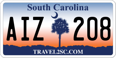 SC license plate AIZ208