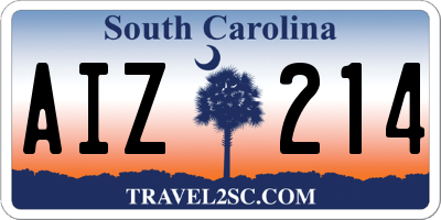 SC license plate AIZ214