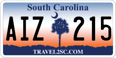 SC license plate AIZ215