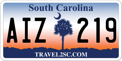 SC license plate AIZ219
