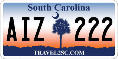 SC license plate AIZ222