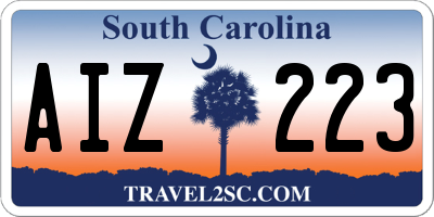 SC license plate AIZ223